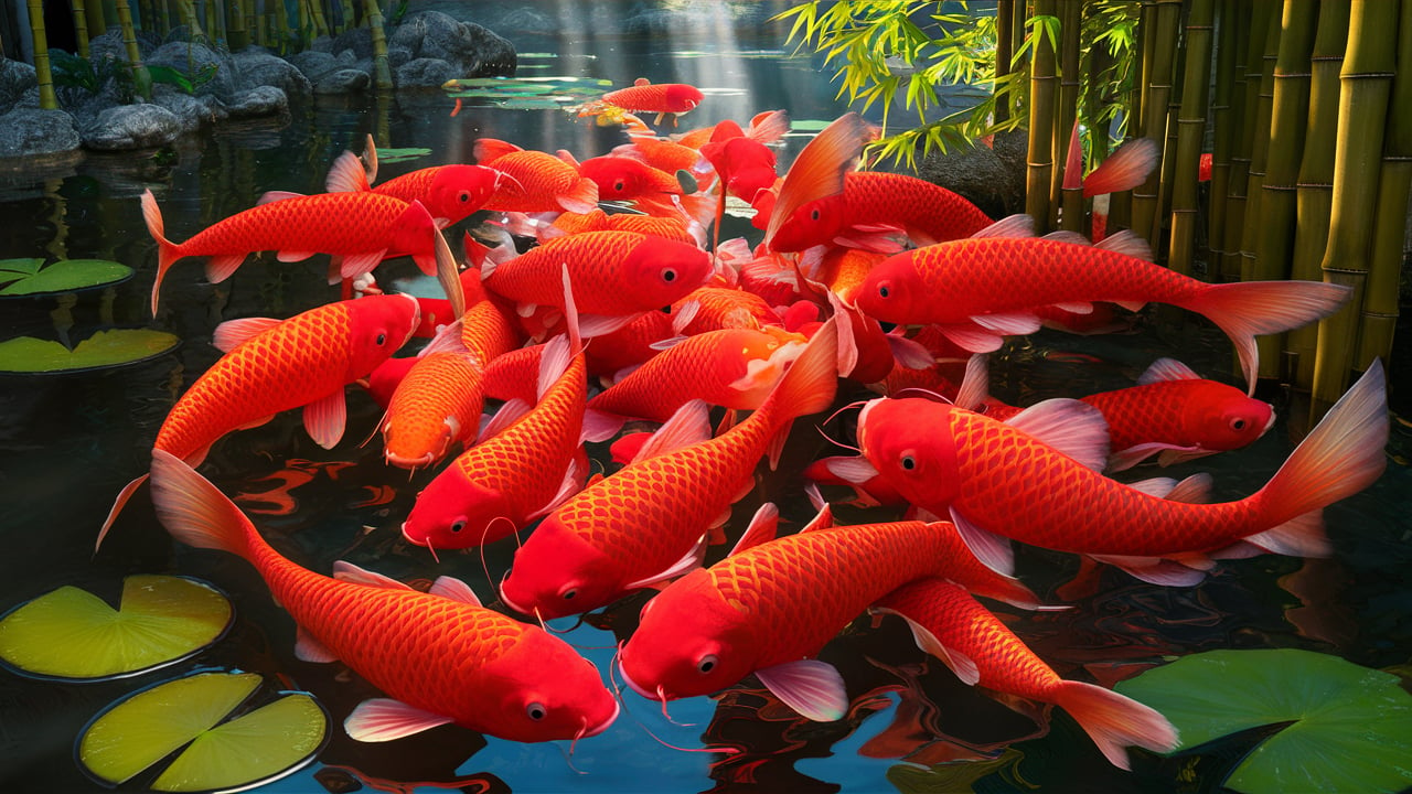 Red Koi Fish: A Symbol Of Luck And Beauty In Your Water Garden